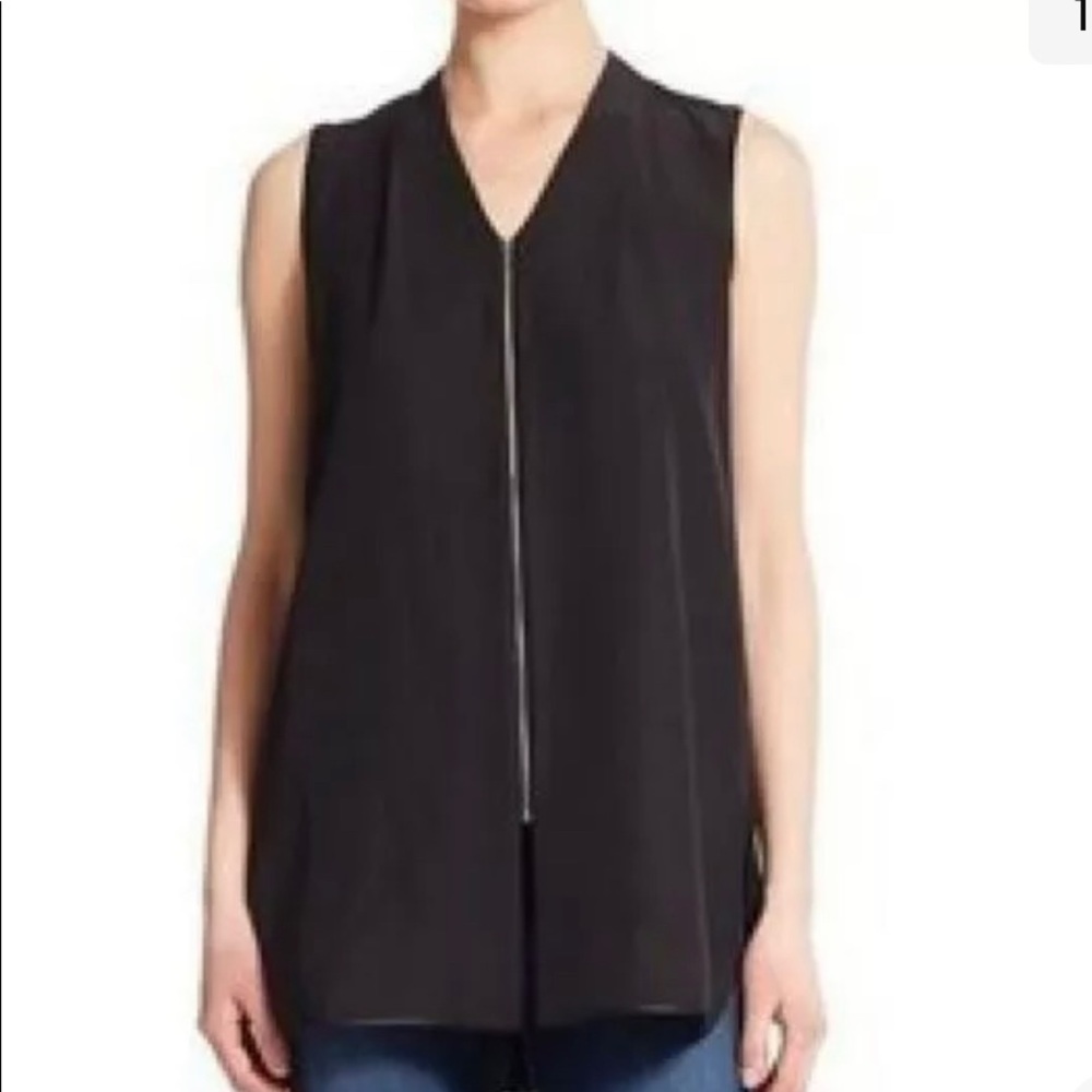 LAFAYETTE 148 Sleeveless silk zip front blouse. Never worn